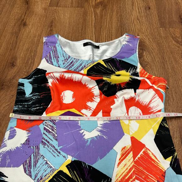 Tahari Womens Large Floral Print Sheath Sleeveless Dress Medium Stretch Cotton - Picture 10 of 11